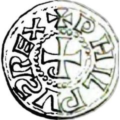 Denier - Philippe Ier Chalon, croix chrismée