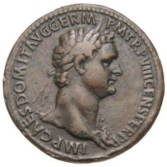 Sestertius - Domitian COS XIIII LVD SAEC FECIT S C, Tellus