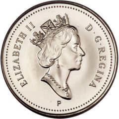 10 Cents - Elizabeth II 3rd portrait, plated
