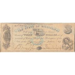 3 Dollars State of Mississippi