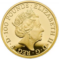 100 Pounds - Elizabeth II White Horse of Hanover, Gold Proof