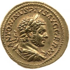 Aureus - Caracalla P M TR P XVIII COS IIII P P, Asclepius
