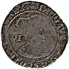 6 Pence - James I 1st issue, 2nd bust