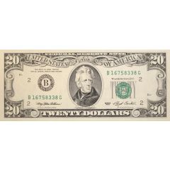 20 Dollars Federal Reserve Note, small portrait, with security thread