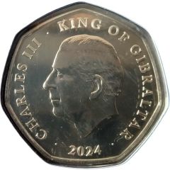 50 Pence - Charles III Christmas, colourised
