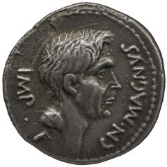 Denarius - Gnaeus Pompeius CN•MAGN IMP / M•MINAT SABI PR•Q