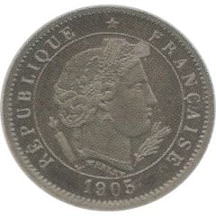5 centimes Essai en nickel de Merley, type I listel large
