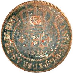 XL Réis - Pedro V Contermark `Small Crown` countermark