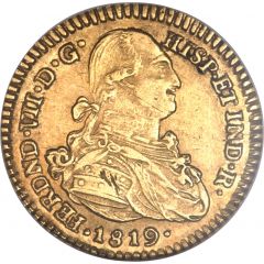 2 Escudos - Fernando VII portrait of Carlos IV