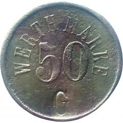 50 Pfennig Werth-Marke, Countermarked `G`