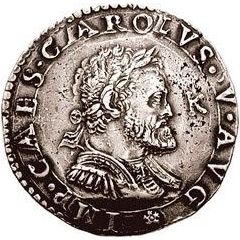 1/2 Scudo - Carlo V