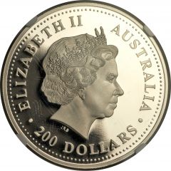 200 Dollars - Elizabeth II 4th Portrait - Koala - Platinum