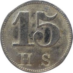 15 Pfennig Werth-Marke, Countermarked 'HS'
