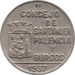 1 Peseta Santander, Palencia and Burgos