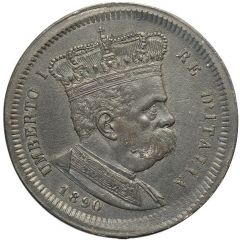 5 Lire - Umberto I Obverse trial