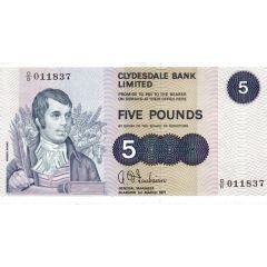 5 Pounds Clydesdale Bank