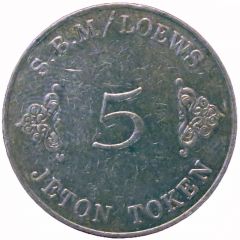 5 Francs Token - Loews S.B.M