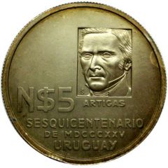 5 Nuevos Pesos José Artigas - Pattern
