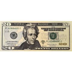 20 Dollars Federal Reserve Note, colored