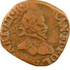 Double Tournois - Henri III La Rochelle mint, 3rd type
