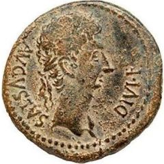 As - Augustus CAESARAVGVSTA Q LVTATIO M FABIO II VIR