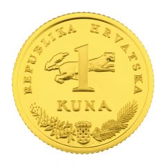 1 Kuna Latin text, Gold