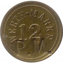 12 Pfennig Werth-Marke, Countermarked 'P.M.'