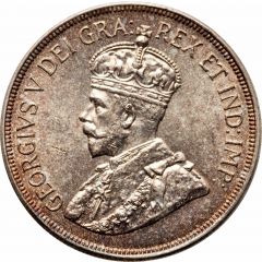 45 Piastres - George V 50 Years of Cyprus under British Rule