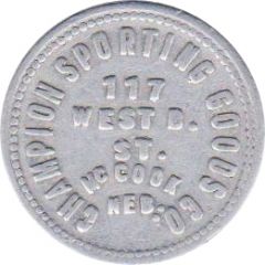 5 Cents - Champion Sporting Goods Company McCook, Nebraska
