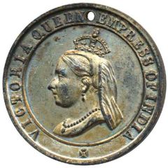 Medalet - Victoria Golden Jubilee; Sewlal Motilal, gilt white metal