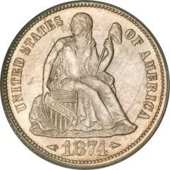 1 Dime `Seated Liberty Dime` arrows at date