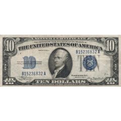 10 Dollars Silver Certificate, Blue Seal and 10