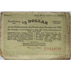 0.84 Mark Gold / 1/5 US-Dollar