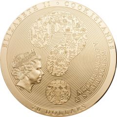 20 Dollars - Elizabeth II Aztec Calendar, gilded