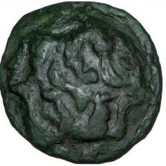 Bronze with confronted wolves and horse