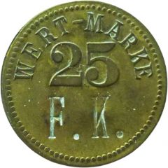 25 Pfennig Wert-Marke, Countermarked `F.K.`