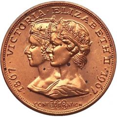 Medal - Confederation Centennial Victoria and Elizabeth II