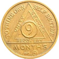 Token - Alcoholics Anonymous Sobriety 9 Month Anniversary