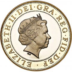2 Pounds - Elizabeth II 4th portrait, World War I, mule