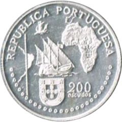 200 Escudos Treaty of Tordesilhas, Silver