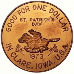 1 Irish Dollar - St. Patrick`s Day Clare, Iowa