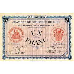 1 Franc - Chambre de Commerce de Lure 70