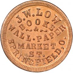 Cent - Civil War Merchant Token - J.W. Low Books Springfield, OH