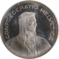 5 Francs Herdsman, copper-nickel, embossed edge