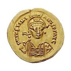 1 Solidus - Witigis / In the name of Justinian I, 527-565 Star to the left