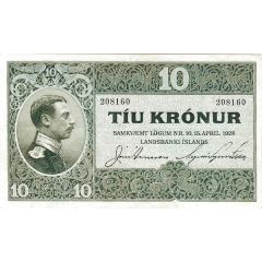 10 Krónur - Christian X Landsbanki Íslands