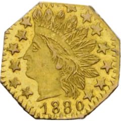 1/4 Dollar California Territorial Gold `Indian Head`