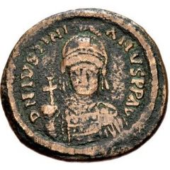 40 Nummi - Justinian I Rome, Bust Facing, ✶
