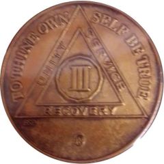 Token - Alcoholics Anonymous Sobriety 3 Year Anniversary