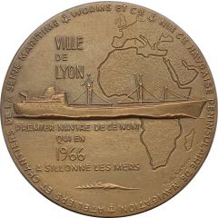 Medal - Launch of the cargo ship `Ville de Lyon`